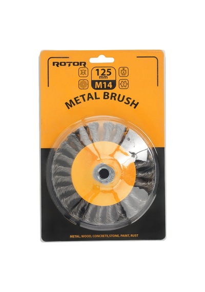 Rotor 125mm M14 Düğümlü Konik Tel Fırça