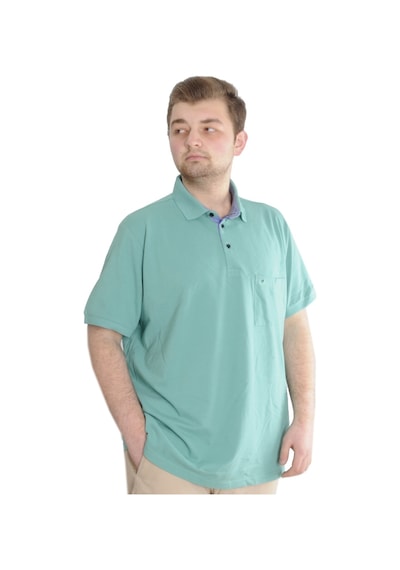 Mode Xl Erkek Tshirt Polo Yaka Cepli Klasik Pike 20552 Çağla Yeşili 001