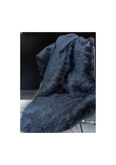 Zp Ymf Uzun Tüylü, Siyah Peluş Kumaş 100x150cm, Ev Tekstili 100x150cm Siyah Siyah