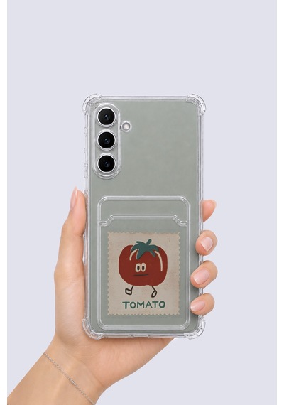 Samsung Galaxy Uyumlu A54 Kartlıklı Tomato Desenli Kılıf