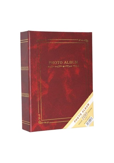 13x18cm 100 Fotoğraf Kapasiteli Ciltbezli Lüks Fotoğraf Albümü Bordo