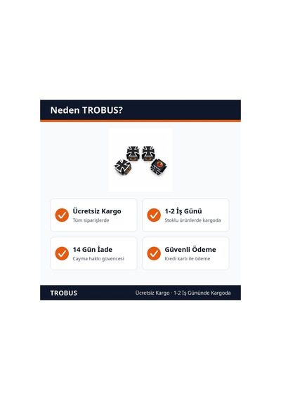 Trobus Sibop Kapağı Kare Artı Desenli 4'lü Siyah Beyaz