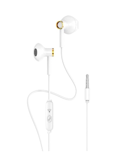 Mikrofonlu Kablolu 3.5mm Jack Girişli Kulaklık Net Ses, Günlük Kullanım Beyaz