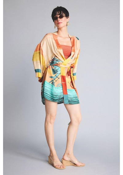 Defacto Jaquette X Defacto Desenli Kimono H1251ax26hsbg389 Bej-bg389