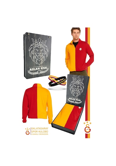 Galatasaray Orijinal Sarı Kırmızı Parça Sweat Bileklik Set Kutulu Sarı - Kırmızı