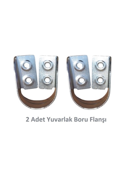 Gardrop Askı Borusu Flanşı 2'li Uzun Metalik