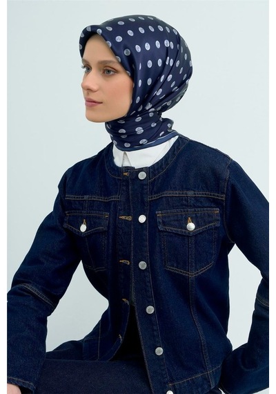 Armine İpek Eşarp 2026 Yaz - 9544-81 Lacivert Twill