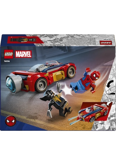 LEGO® ǀ Marvel Örümcek Adam Arabası, Venomlaşmış Wolverine’e Karşı 76336 - 7 Yaş ve Üzeri Çocuklar için Oyuncak Yapım Seti  (134P)