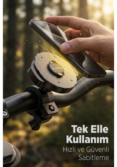 Motosiklet Ve Bisiklet Manyetik Telefon Tutucu Siyah