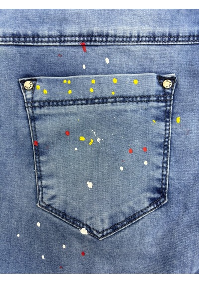 Büyük Beden Kemerli Likralı Denim Kadın Pantolon Mavi