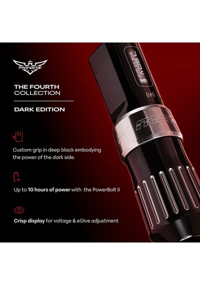 Fk Irons Flux Max The Fourth Collection Dark Edition 4.0mm Çift Bataryalı Kablosuz Dövme Makinesi - Siyah