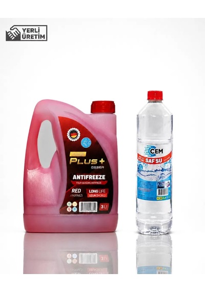 Cem Car Care Saf Su Ütü Ve Akü Suyu 1 Lt , Osser Power Plus Antifriz 3 Lt Kırmızı -42 Derece