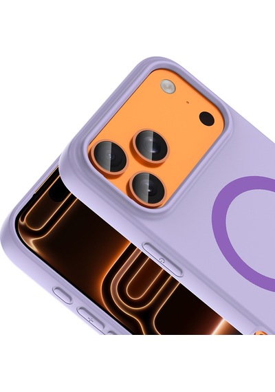 Maks Technology iPhone Uyumlu 17 Pro Max Kılıf M-safe Şarj Özellikli Mkst Aris Silikon Kapak - Lila
