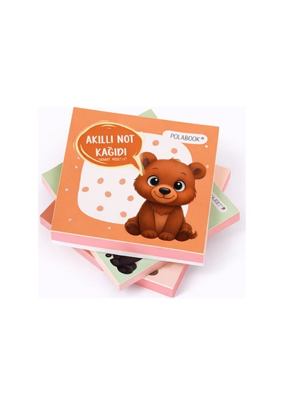 Hayvanlı Mini Akıllı Not Kağıdı 50 Yaprak Yapışkansız Post-it 4'lü - 9011425711588