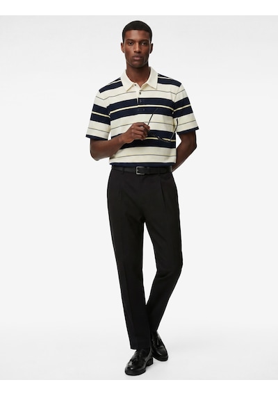 Koton Regular Fit Kısa Kollu Çizgili Polo Yaka Tişört Lacivert Çizgili 6sam10372mk