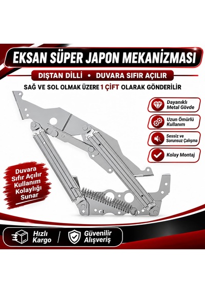 Eksan Süper Japon Mekanizması Dıştan Dillidir Sağ Ve Sol 1 Takımdır Metalik