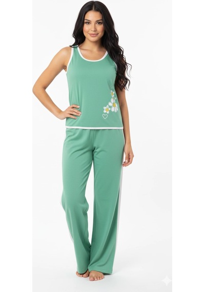 Meks Senfoni Bayan Kolsuz Pijama Takımı 5324 - Renk: Kırmızı / Beden: L AÇIK GRİ