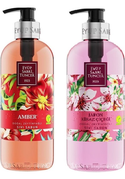 Eyüp Sabri Tuncer Doğal Zeytinyağlı Amber + Japon Kiraz Çiçeği Sıvı Sabun 2 x 500 ML