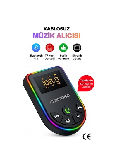 Bluetooth / Tf & Aux - Fm Transmitter Mp3 Player