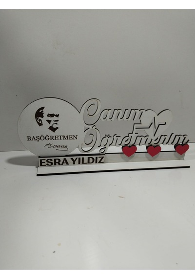 Öğretmenler Günü İçin Tasarım Masa İsimliği Kişiye Özel
