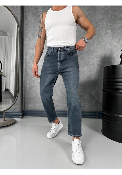 Modefendi Boyfriend Kalıp Yüksek Kalite Kot Pantolon Lacivert