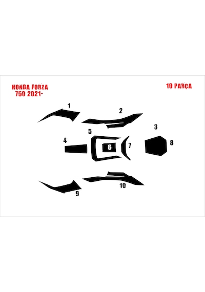 Forza 750 2021- 10 Parça Tank Pad Ve Grenaj Kaplama Siyah