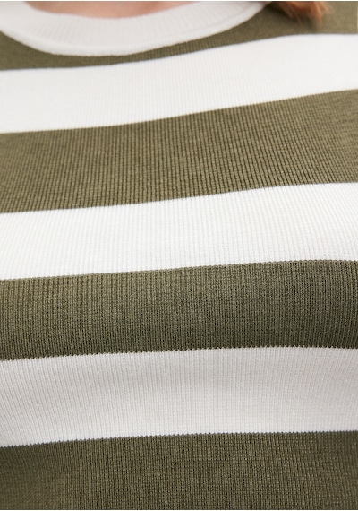 Mavi - Çizgili Crop Triko Top 1710098-87120 Yeşil