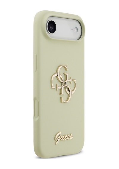 Apple Uyumlu iPhone 17 Air Kılıf Guess Lisanslı Grained Yazı Logolu Kapak Yeşil Yeşil
