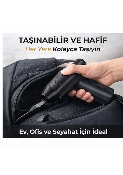Qasul X8yenı Nesil Taşınabilir Üfleyici Teknolojisi Yüksek Performanslı Mini Temizlik Üfleyici + Gece Lambası