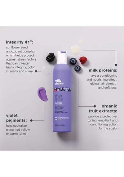 Milk Shake Silver Shine Beyaz Gri Ve Platin Saçlar İçin Sülfatsız Mor Tonlama Şampuanı 300ml