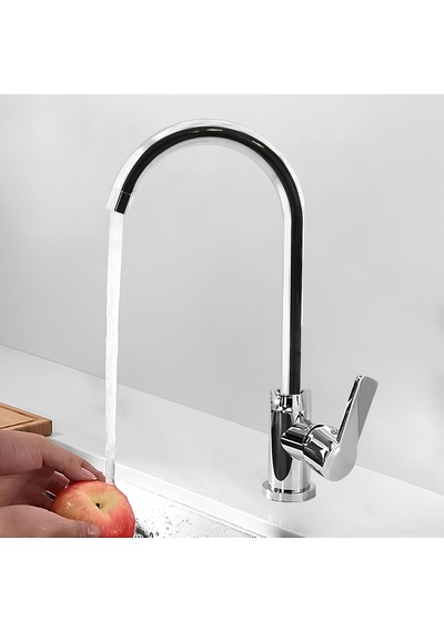 Polo Uzun Kuğu Batarya Krom Lavabo Banyo Mutfak Musluğu Musluk Mermer Tezgah Üstü Çift Su Giriş Evye Diğer