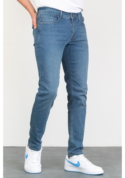 HLT Jeans Jeffrey Taşlamalı Slim Fit Erkek Kot Pantolon Mavi 492242356