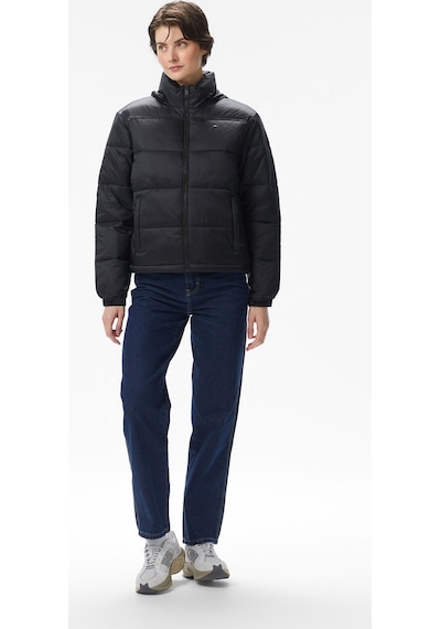 Tommy Hilfiger Tommy Jeans Hood Essentials Kadın Siyah Puffer Montdw0dw21619