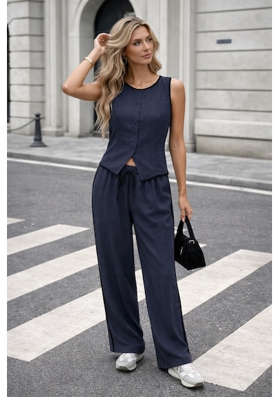Unika Boutique Yelek Pantolon Takım Lacivert