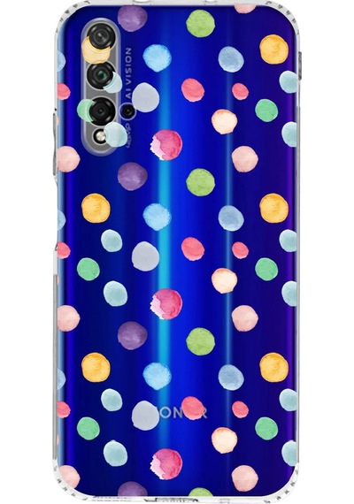 Honor 20 İle Uyumlu Water Color 6 Kamera Korumalı Şeffaf Kılıf Şeffaf
