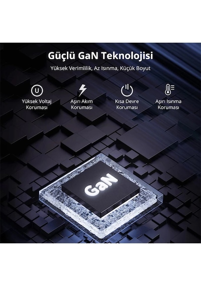 Bix BX2P30G GaN 30W Çift Portlu Şarj Cihazı Siyah