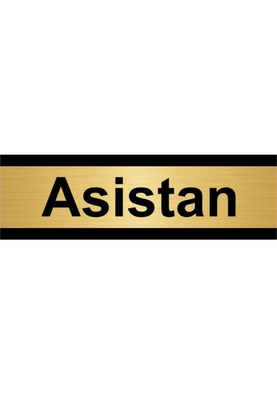 Asistan 7x20cm Altın Renk Metal Yönlendirme Levhası