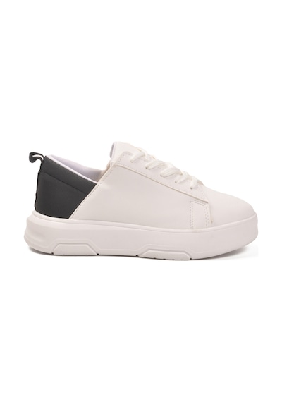 Beyaz Siyah Bağcıklı Unisex Spor Ayakkabı Oz-03 Z Beyaz - Siyah