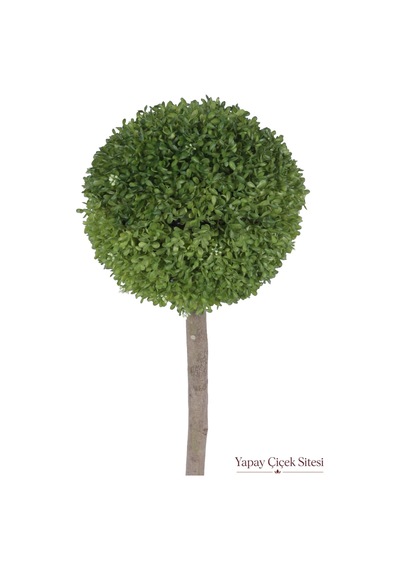 Yapay Çiçek Sitesi Ağaç Saplı Dekoratif Kaliteli Yapay Top Şişmşir Uv Dayanımlı 28 Cm Yeşil