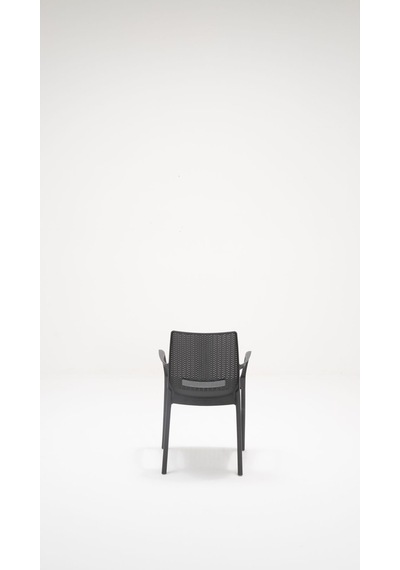 Rattan Lüx Camlı 90x150 Bahçe&balkon&teras Masa Seti - Antrasit Gri