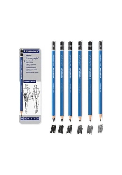 Staedtler Mars Lumograph Dereceli Kalem Karakalem Eskiz Çizim Set