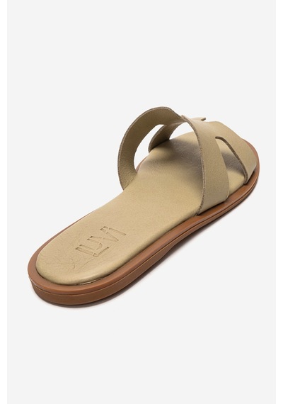 Luvishoes Bıora Yeşil Hakiki Deri Kadın Terlik