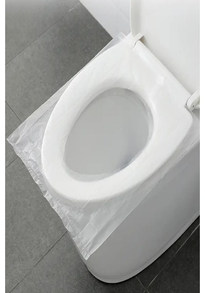 Klozet Kapak Örtüsü Pratik Kullanımlı Hijyenik Klozet Kapağı Poşeti Lazımlık Tuvalet Örtüsü 10'lu