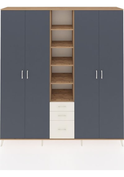 Hyperion Dolap 17 Raflı 3 Çekmeceli 4 Kapaklı 220x44x243 Çam-antrasit/aytaşı Antrasıt/aytası Hyperion Dolap 17 Raflı 3 Çekmeceli 4 Kapaklı 220x44x243 Çam-antrasit/aytaşı Antrasıt/aytası