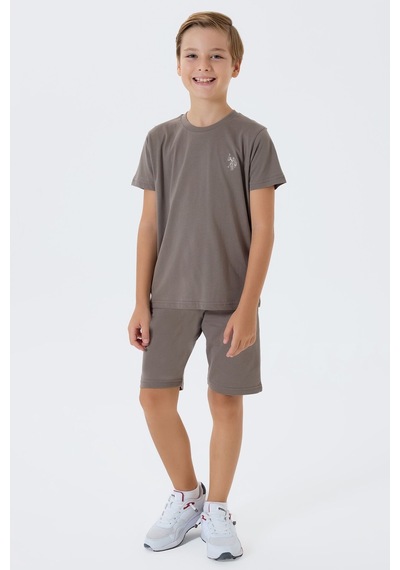 U.s. Polo Assn. Erkek Çocuk Kahverengi Bermuda Takım Us2427-c-v1 Kahverengi