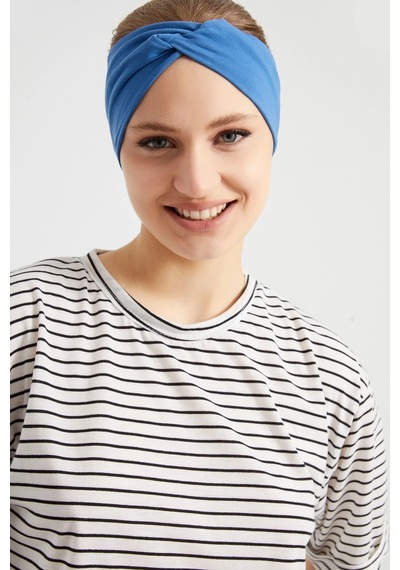 Kadın Çapraz Bağlamalı Pamuklu Penye, Kaymaz, Yumuşak, Esnek, Saç Bandı Bandana Mor