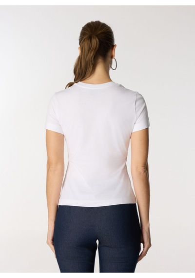 Moschino Jeans Beyaz Kadın Baskılı T-shirt A0703-1001