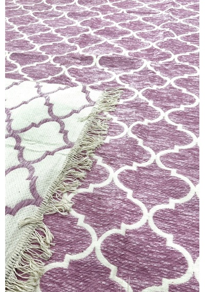 Kilim Paspas Çok Amaçlı Halı Makinede Yıkanabilir Toz Yapmaz Pembe 5