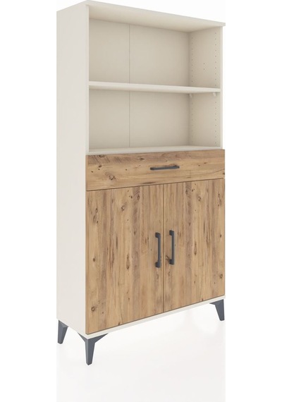 Arges Dolap 3 Raflı Tek Çekmeceli 2 Kapaklı 88x30x163 Aytaşı-çam Aytaşı