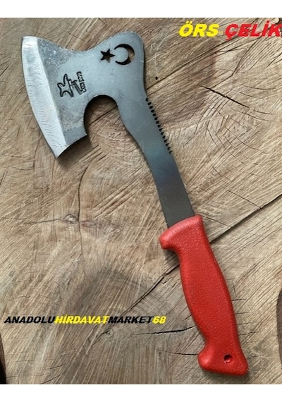 Baki Dövme Çelik Kamp Baltası El Yapımı Balta 600Gr Agzı Dönmez